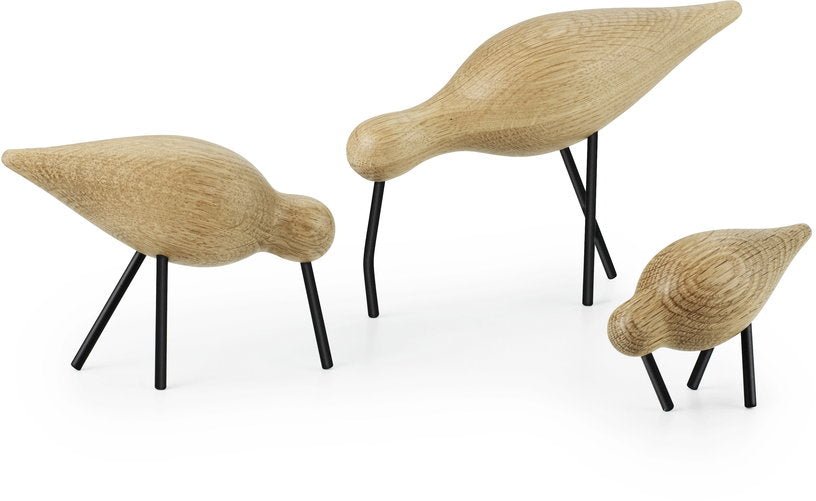 Oiseau en chêne et pieds en acier noirs L Shorebird noir - Normann Copenhagen - The Cool Republic