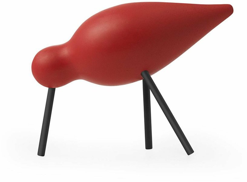 Oiseau en chêne rouge et pieds en acier noirs M Shorebird rouge - Normann Copenhagen - The Cool Republic