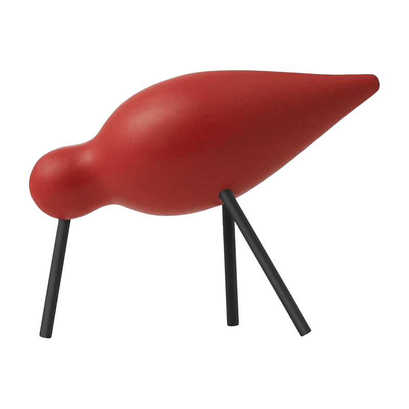 Oiseau en chêne rouge et pieds en acier noirs M Shorebird rouge - Normann Copenhagen - The Cool Republic