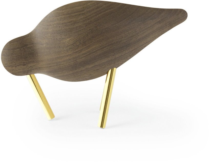 Oiseau en noyer et pieds en laiton dorés S Shorebird Brass - Normann Copenhagen - The Cool Republic