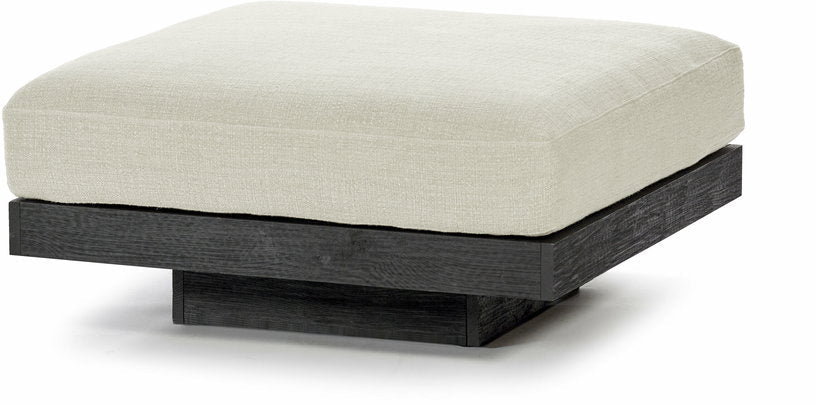 Ottoman en bois noir et aluminium avec coussin beige 96 x 110 x 43 cm Rudolph - Serax - The Cool Republic
