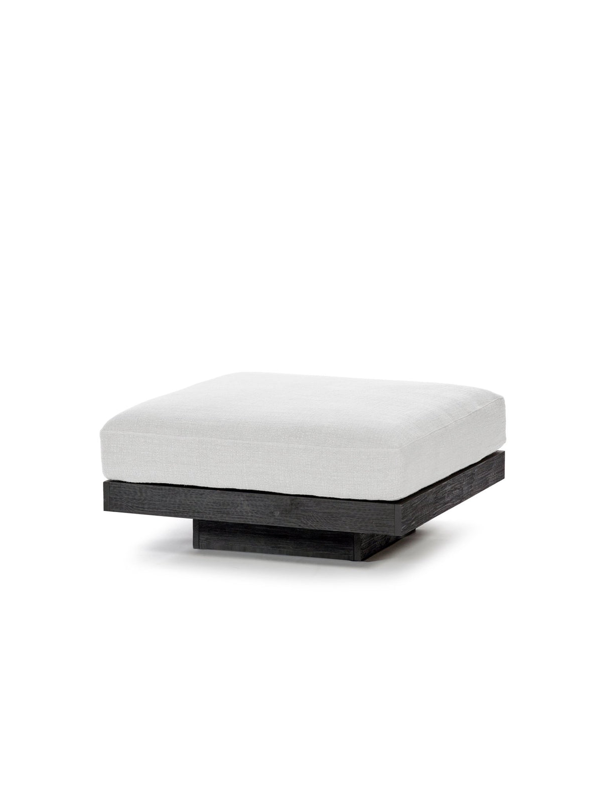 Ottoman en bois noir et aluminium avec coussin blanc 96 x 110 x 43 cm Rudolph - Serax - The Cool Republic