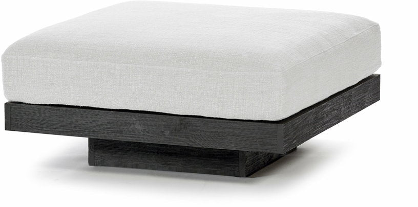Ottoman en bois noir et aluminium avec coussin blanc 96 x 110 x 43 cm Rudolph - Serax - The Cool Republic