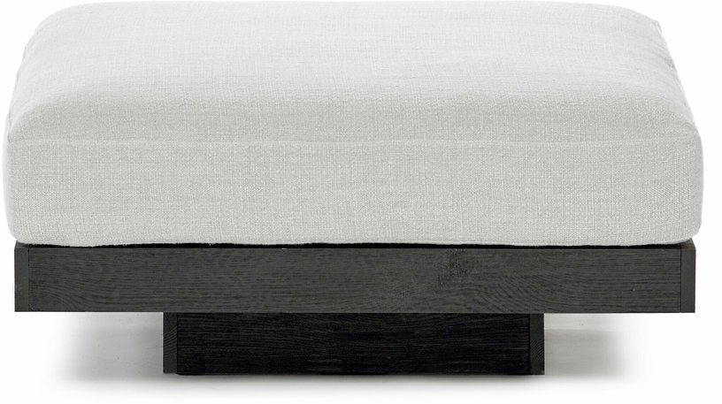 Ottoman en bois noir et aluminium avec coussin blanc 96 x 110 x 43 cm Rudolph - Serax - The Cool Republic