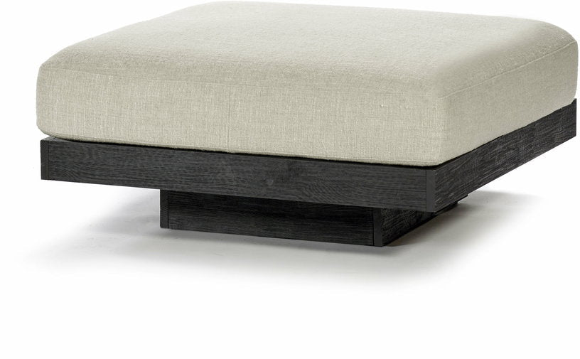 Ottoman en bois noir et aluminium avec coussin blanc os 96 x 110 x 43 cm Rudolph - Serax - The Cool Republic