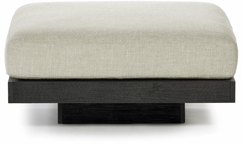 Ottoman en bois noir et aluminium avec coussin blanc os 96 x 110 x 43 cm Rudolph - Serax - The Cool Republic