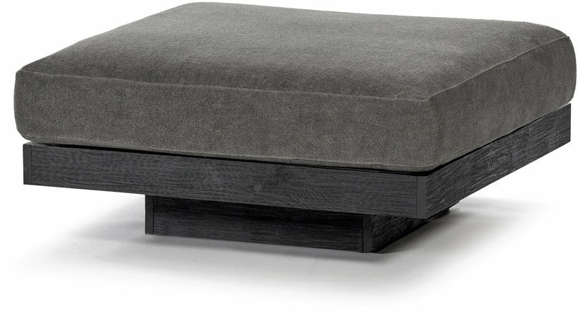 Ottoman en bois noir et aluminium avec coussin fumée 96 x 110 x 43 cm Rudolph - Serax - The Cool Republic