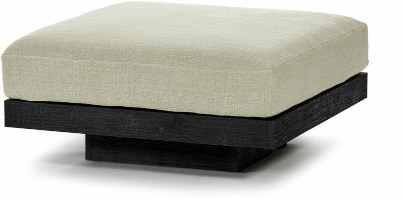 Ottoman en bois noir et aluminium avec coussin sable 96 x 110 x 43 cm Rudolph - Serax - The Cool Republic
