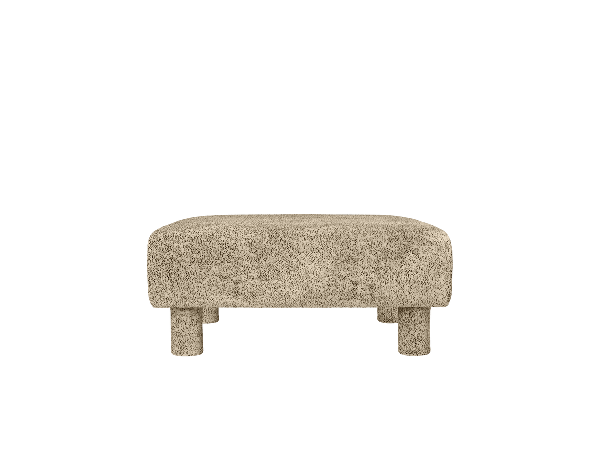 Ottoman en velours poppy beige et noir Dase - Ferm Living - The Cool Republic