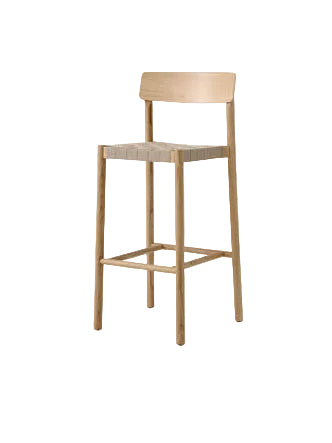 Wooden bar chair with natural webbed seat 47x45x103cm Betty - &tradition