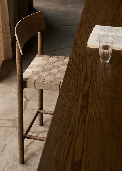 Smoked wood bar chair with natural webbed seat 47x45x93cm Betty - &tradition