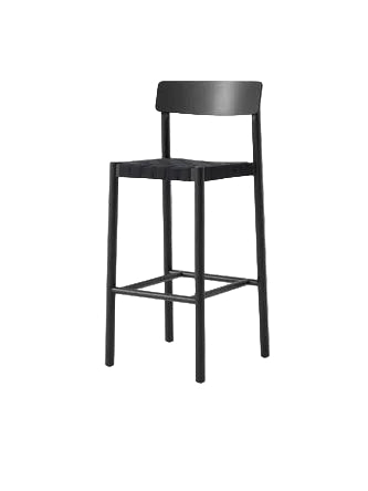 Black wood bar chair with black webbed seat 47x45x103cm Betty - &tradition