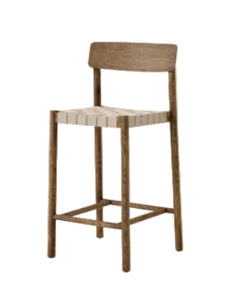Smoked wood bar chair with natural webbed seat 47x45x93cm Betty - &tradition