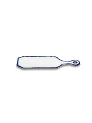 Plat de service rectangulaire en grès blanc et bleu 37x15x0,7cm Line-up - Serax
