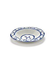 Saladier rond en grès blanc et bleu 33,5x32,5x5,5cm 02 Line-up - Serax