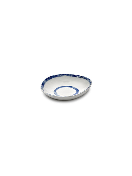 Round bowl in white and blue stoneware 21x4,7cm 01 Line-up - Serax