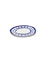 Plat de service rond en grès blanc et bleu 31x28x1,5cm 01 Line-up - Serax