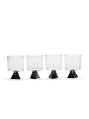 4 Verres transparents et noir 38cl 8x11,5cm - Serax