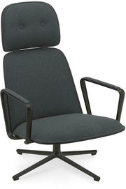 Pad Lounge Chair High Swivel Black Alu - Normann Copenhagen - The Cool Republic