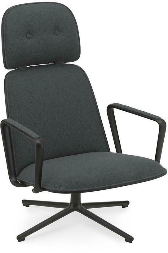 Pad Lounge Chair High Swivel Black Alu - Normann Copenhagen - The Cool Republic