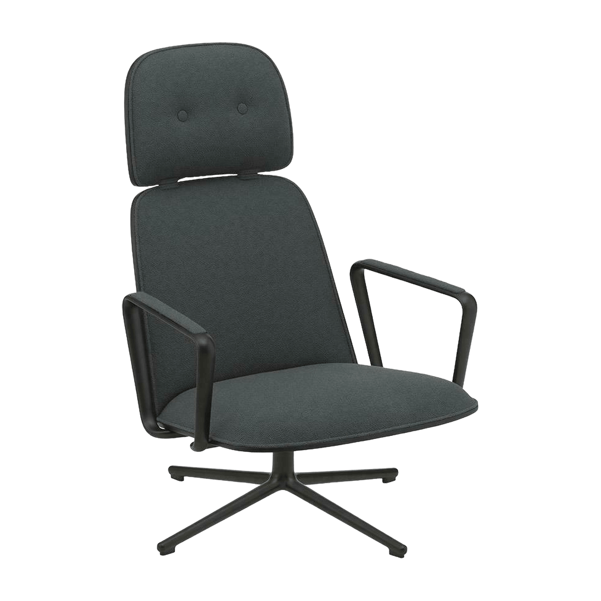 Pad Lounge Chair High Swivel Black Alu - Normann Copenhagen - The Cool Republic