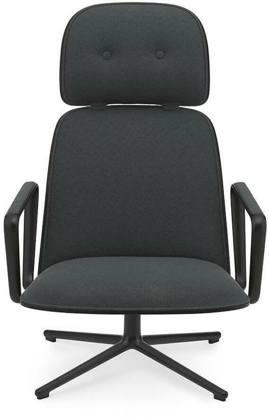 Pad Lounge Chair High Swivel Black Alu - Normann Copenhagen - The Cool Republic