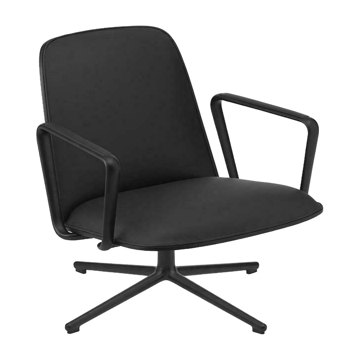 Pad Lounge Chair Low Swivel Black Alu - Normann Copenhagen - The Cool Republic