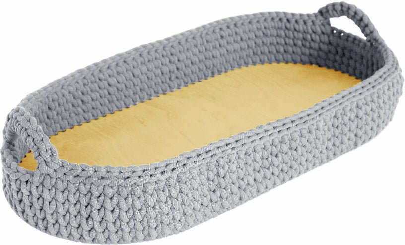 Panier à langer en crochet gris clair et matelas Moses - Happy Moses - The Cool Republic