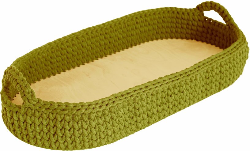 Panier à langer en crochet vert et matelas Moses - Happy Moses - The Cool Republic