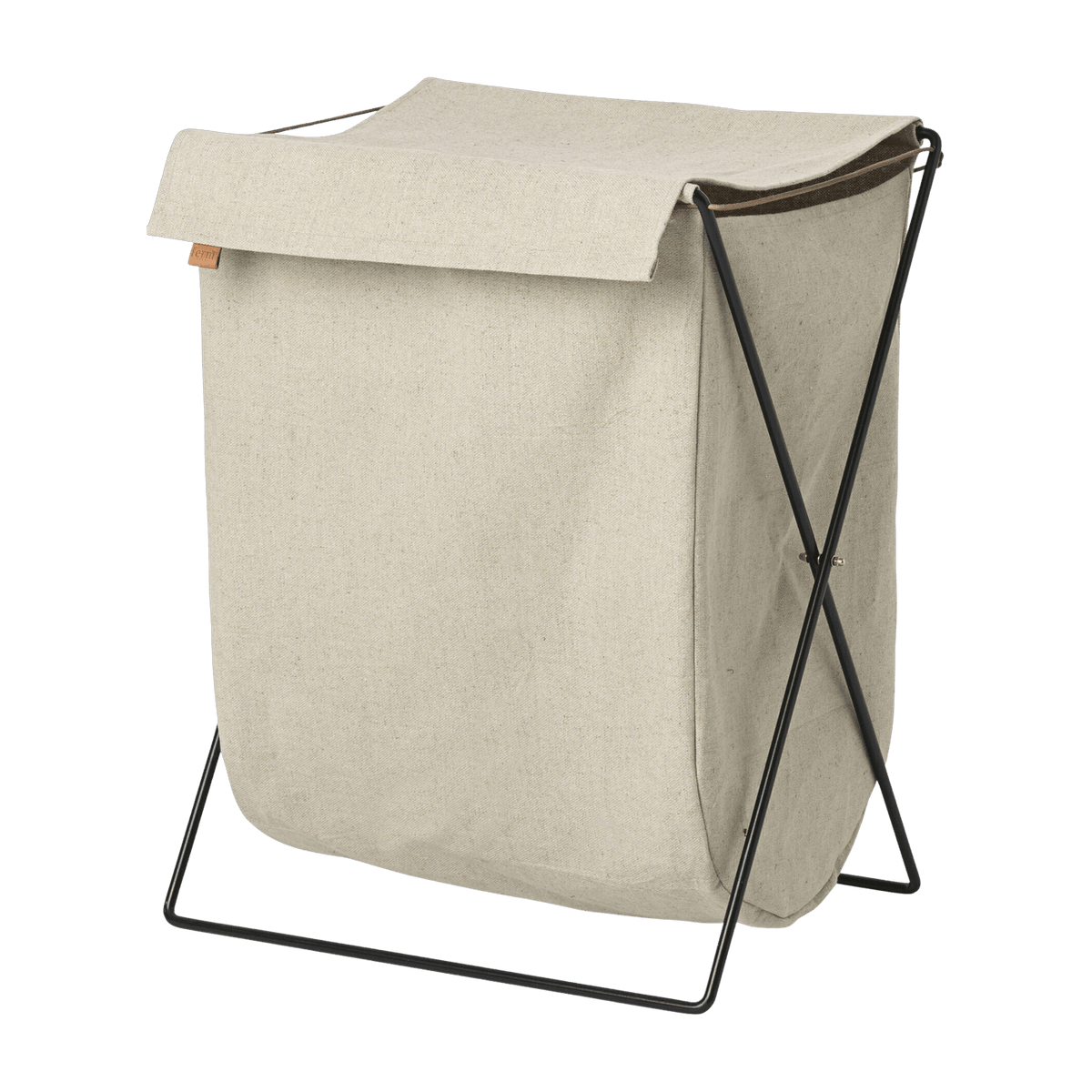 Panier à linge 100% coton structure métallique ficelles de cuir 50 x 65 x 40 Herman - Ferm Living - The Cool Republic