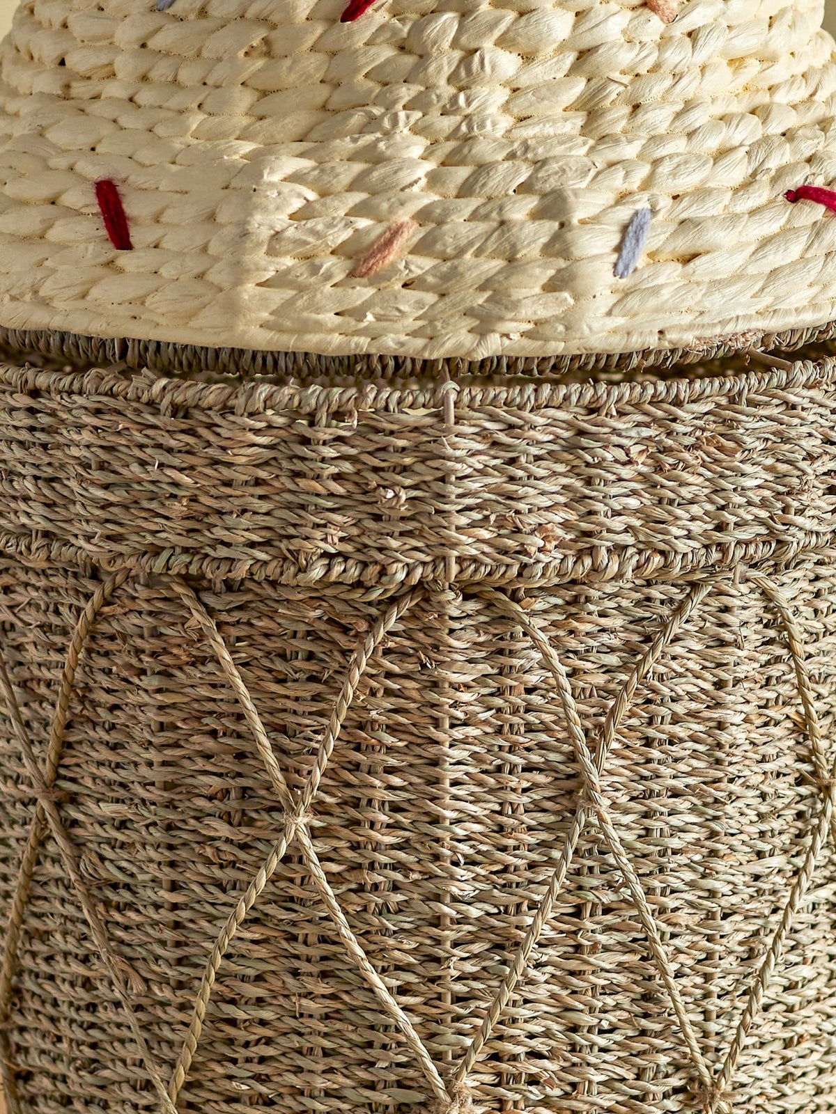 Panier avec couvercle en jonc de mer naturel 40 x 72cm Cillie - Bloomingville Mini - The Cool Republic
