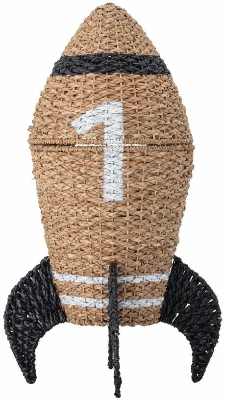 Panier avec son couvercle fusée en fibres naturelles Cosmina - Bloomingville mini - The Cool Republic