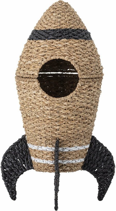 Panier avec son couvercle fusée en fibres naturelles Cosmina - Bloomingville mini - The Cool Republic
