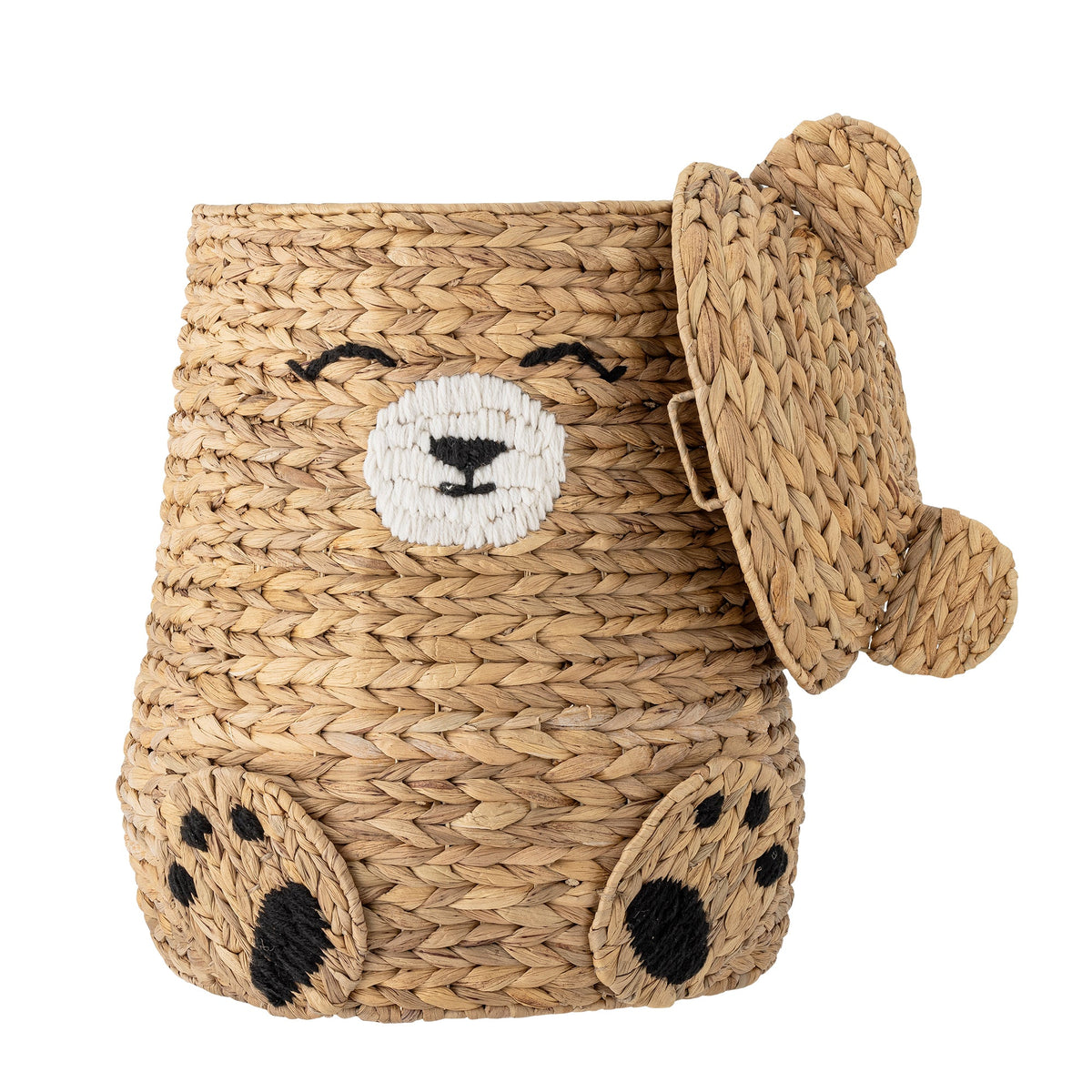 Panier de rangement avec couvercle en jacinthe d'eau naturel 40 x 57cm Timone - Bloomingville Mini - The Cool Republic