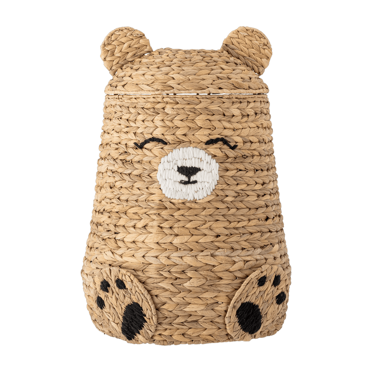 Panier de rangement avec couvercle en jacinthe d'eau naturel 40 x 57cm Timone - Bloomingville Mini - The Cool Republic