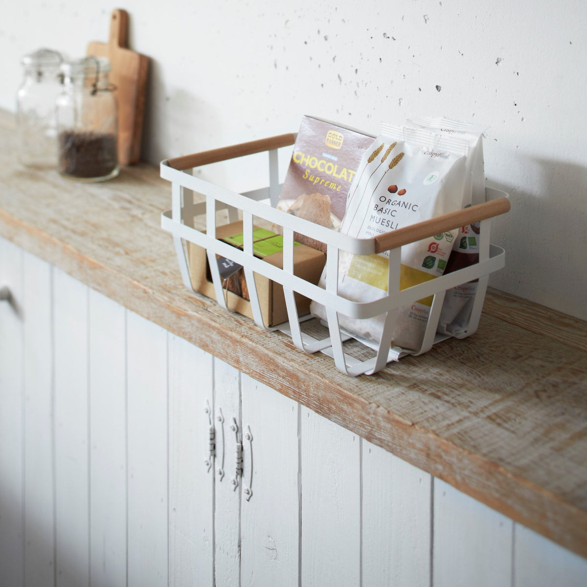 Panier de rangement blanc 2 poignées Tosca - Yamazaki - The Cool Republic