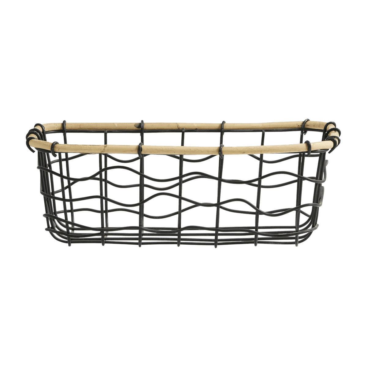 Panier de rangement en bambou et métal noir 24 cm Hana - Nordal - The Cool Republic