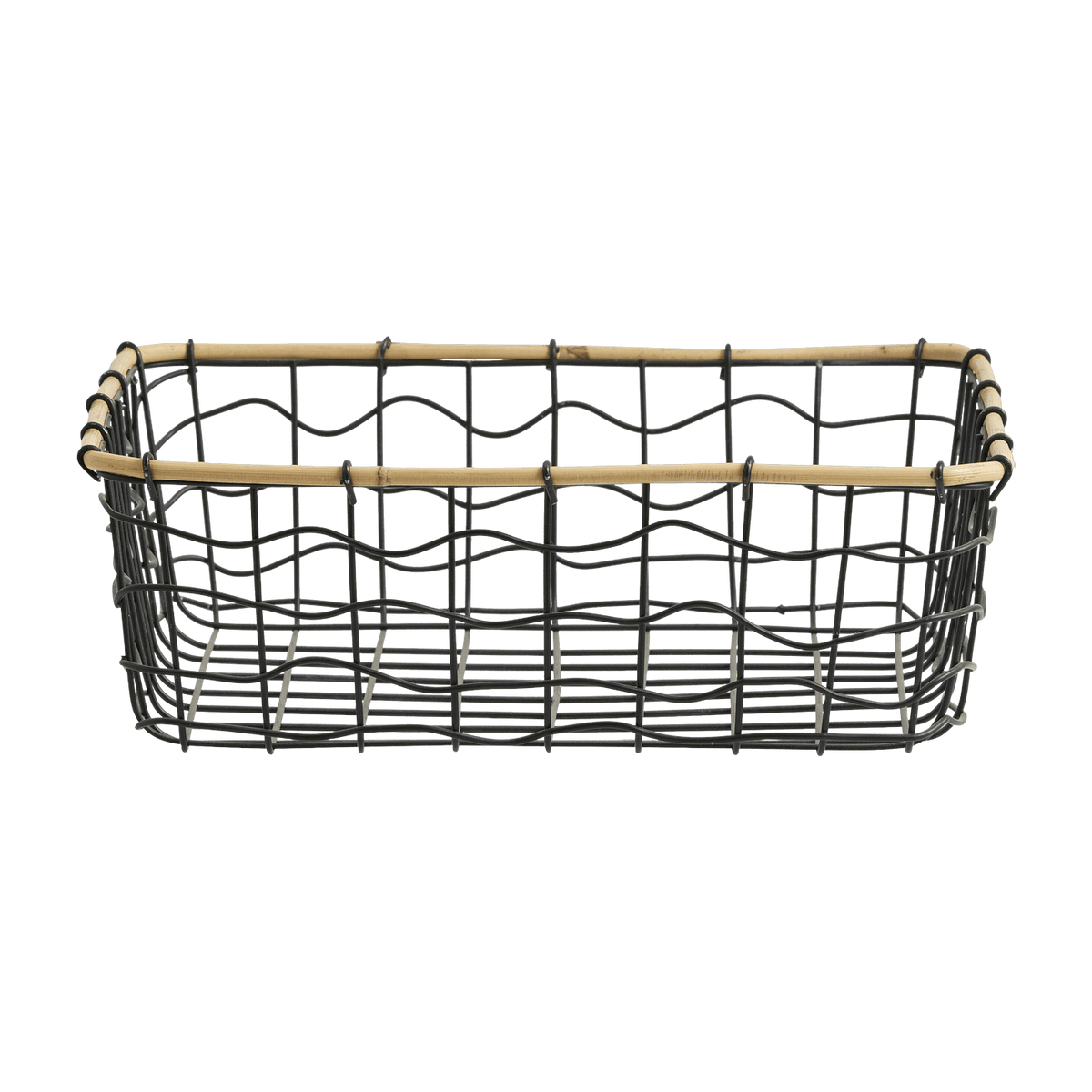 Panier de rangement en bambou et métal noir 30 cm Hana - Nordal - The Cool Republic