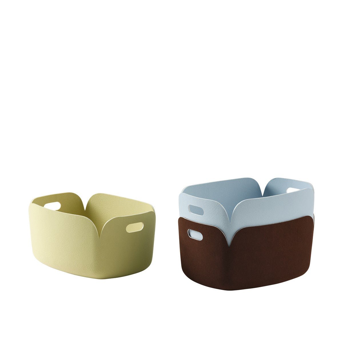 Panier de rangement recyclé beige vert 48x35cm Restore - Muuto - The Cool Republic