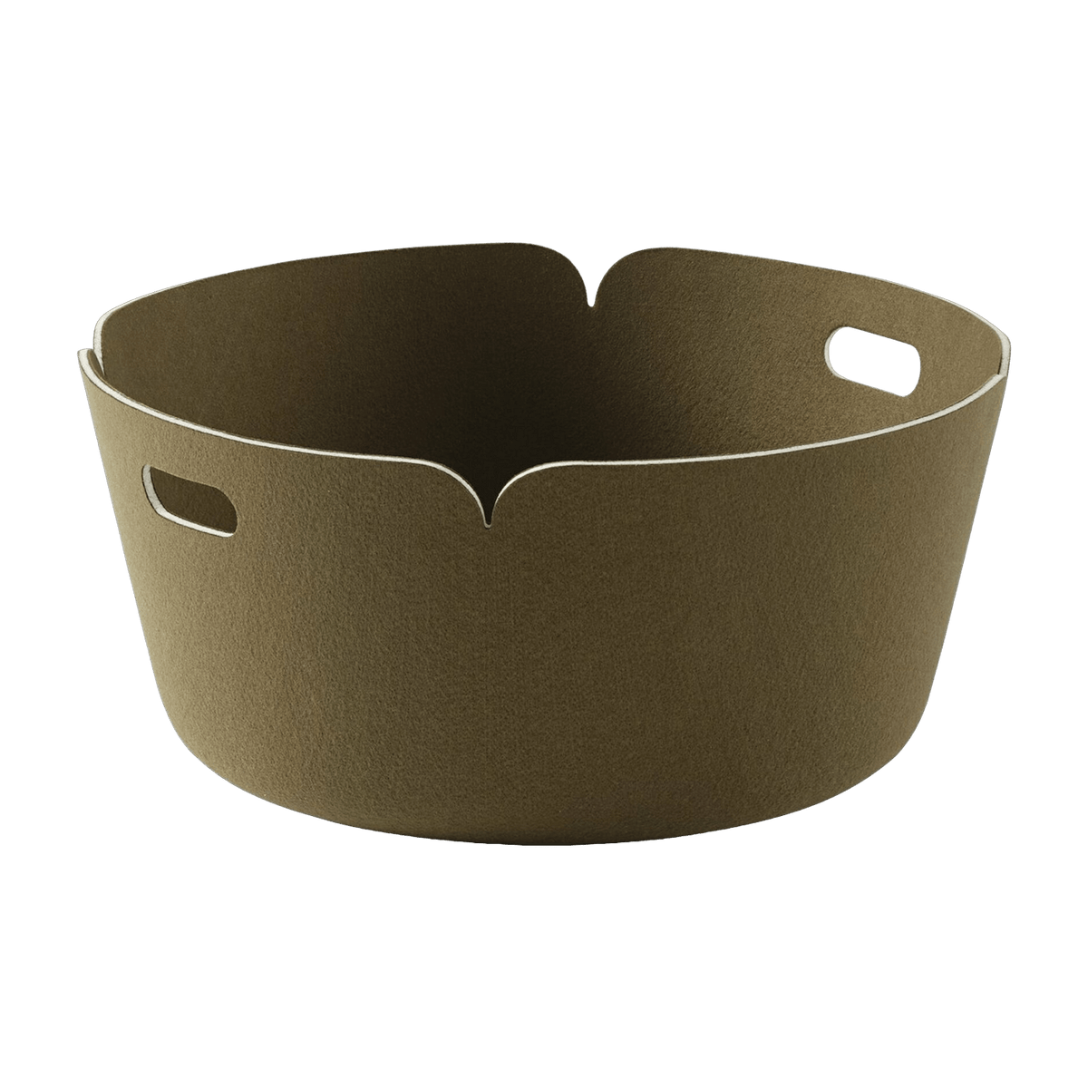 Panier de rangement recyclé rond kaki Restore - Muuto - The Cool Republic