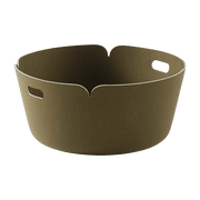 Panier de rangement recyclé rond kaki Restore - Muuto - The Cool Republic