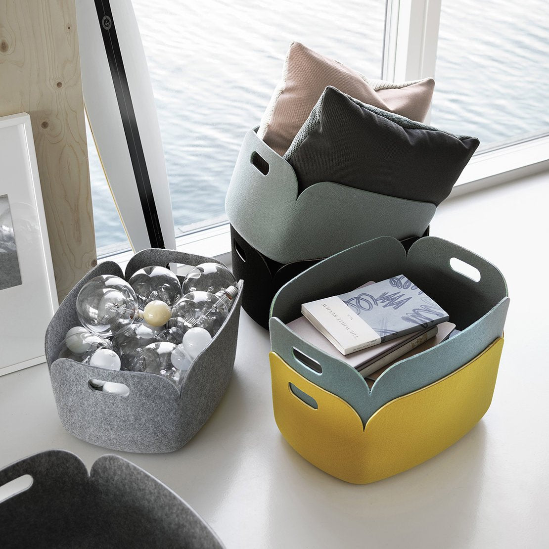 Panier de rangement recyclé vert pastel Restore - Muuto - The Cool Republic