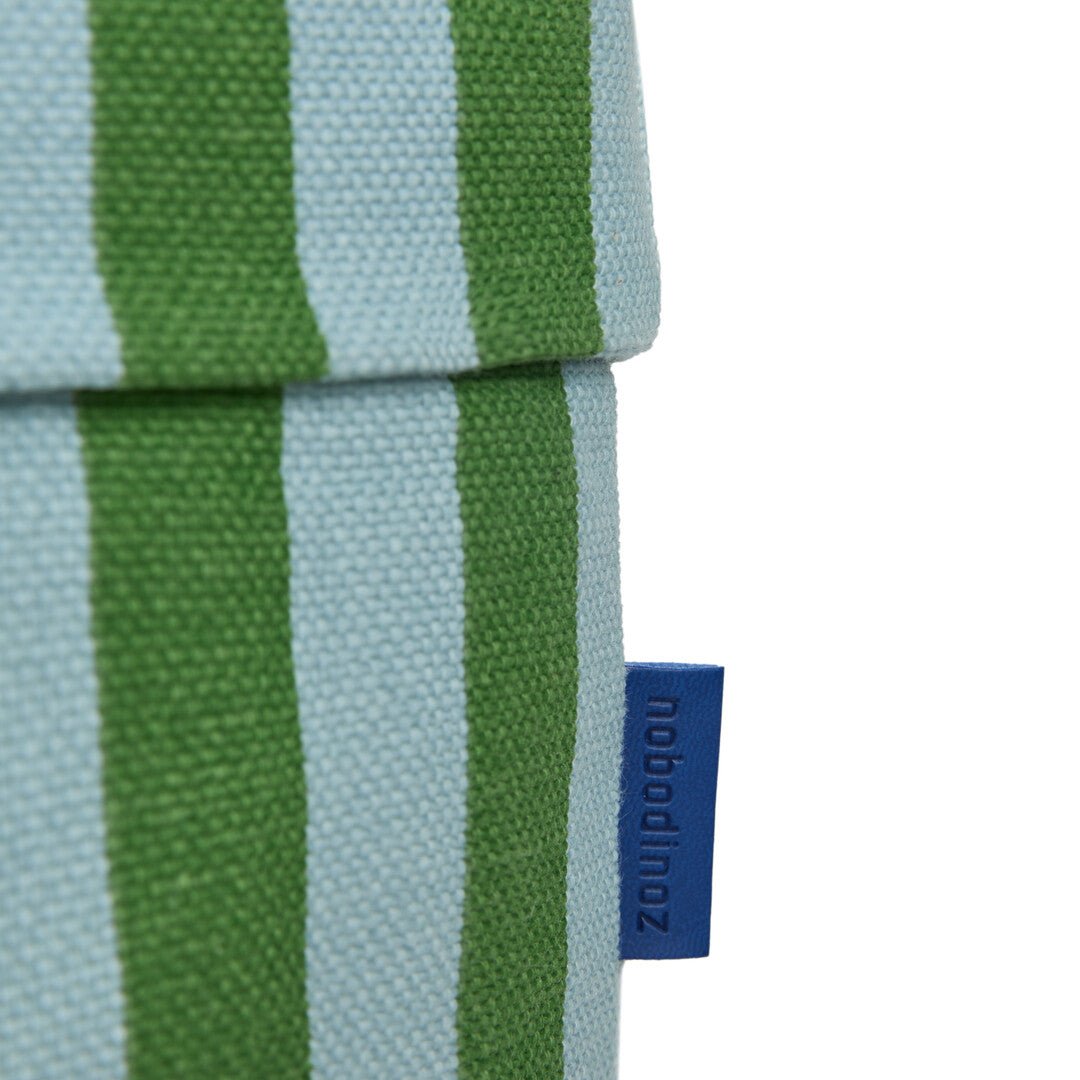 Panier de rangement rond en coton bio à rayures vert et bleu 36 x 47 cm - Nobodinoz - The Cool Republic