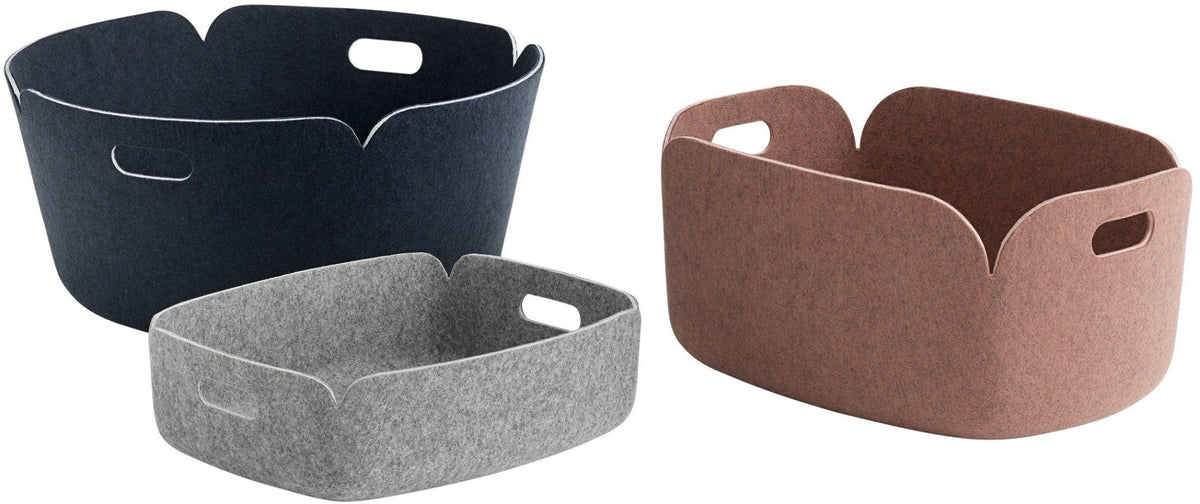 Panier de rangement rond recyclé anthracite Restore - Muuto - The Cool Republic