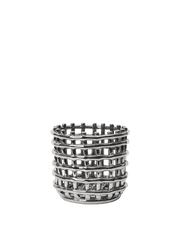 Galvanized ceramic basket silver 16 x 14.5 cm Ceramic Basket - Ferm Living - The Cool Republic