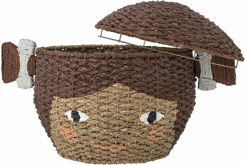 Panier en herbe de bankuan marron Lill W/Lid - Bloomingville Mini - The Cool Republic
