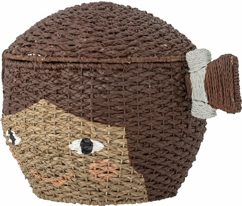 Panier en herbe de bankuan marron Lill W/Lid - Bloomingville Mini - The Cool Republic