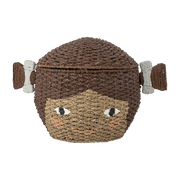 Panier en herbe de bankuan marron Lill W/Lid - Bloomingville Mini - The Cool Republic