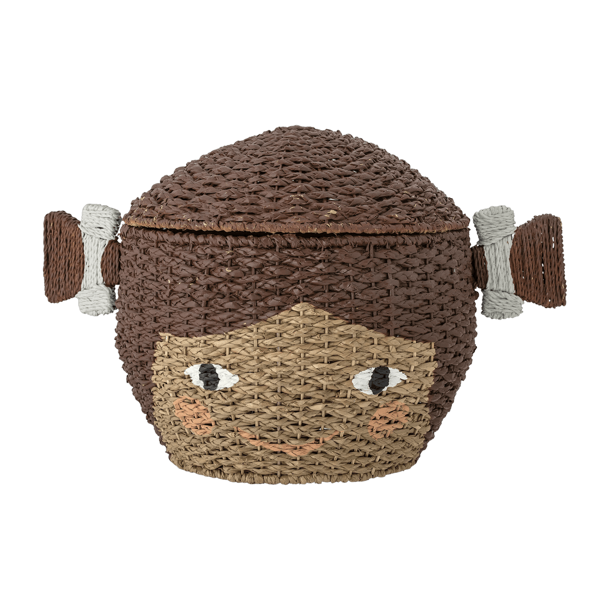 Panier en herbe de bankuan marron Lill W/Lid - Bloomingville Mini - The Cool Republic