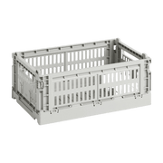 Recycled material basket gris clair S Colour Crate - HAY - The Cool Republic